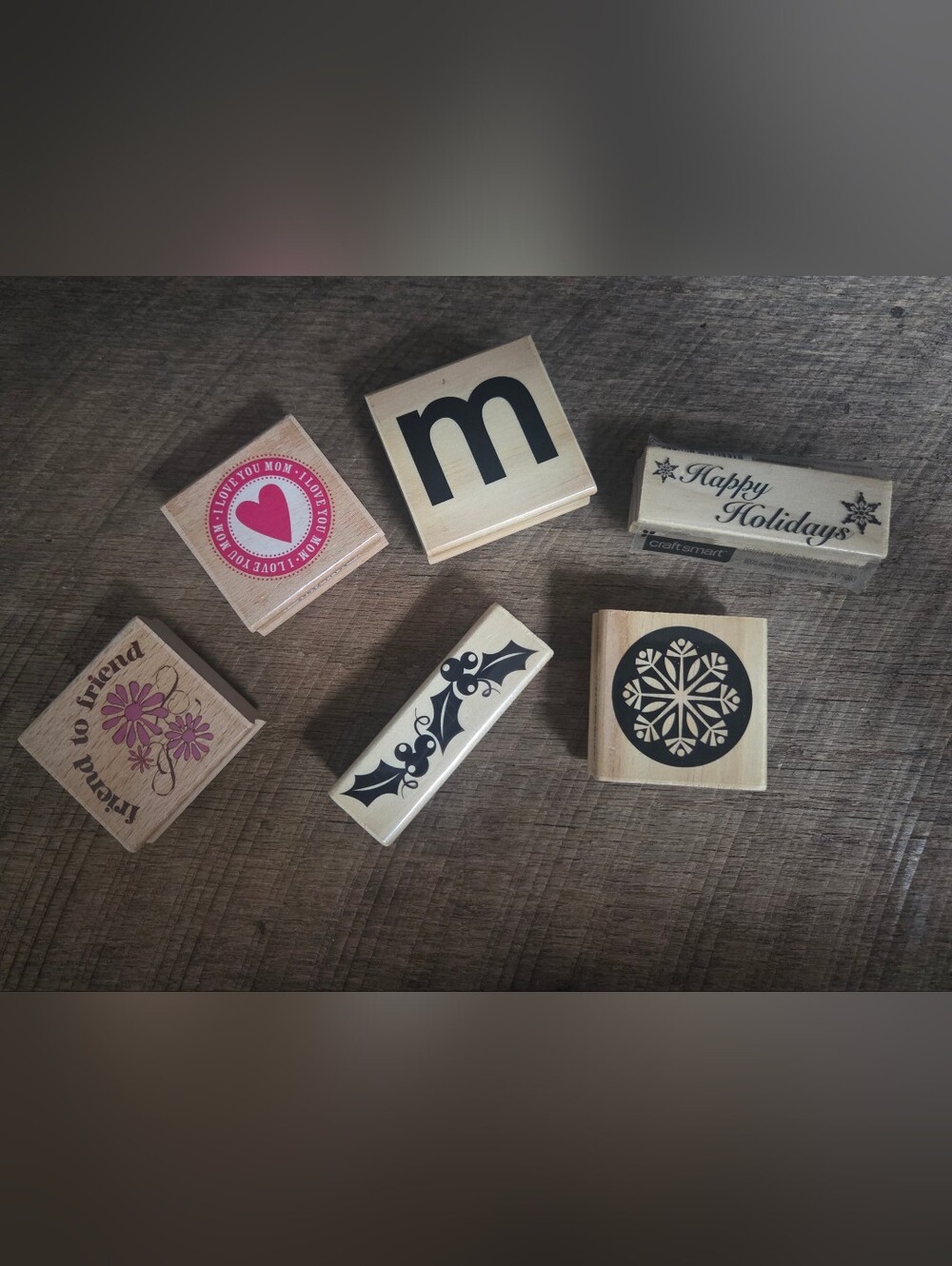 Lot Of 6 New Craft Smart Stamps ~ Bin U